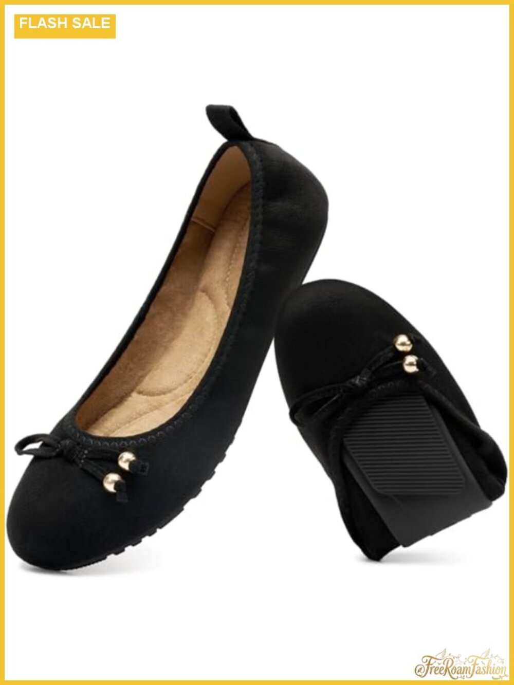 Casual Women's Ballet Flats Slip-On Cushioned Comfort for Work Quiet PU Soles